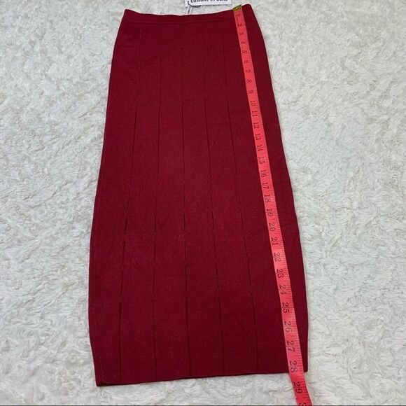 🆕 Cushnie Et Ochs Knit Pencil Skirt with Slits - Ruby - Picture 8 of 8